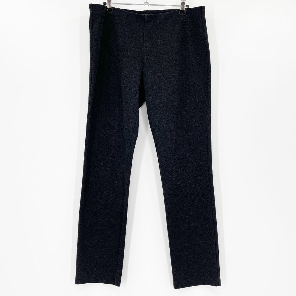 Eileen Fisher Medium Pull On Pants Gray Elastic Waist Stretch Casual Comfort